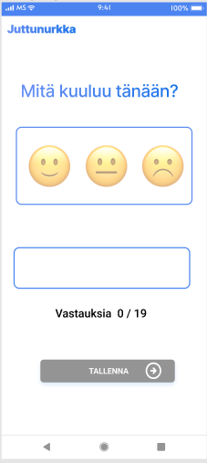 Mitä kuuluu tänään? page of Juttunurkka app