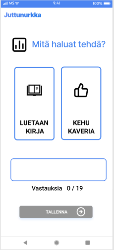 Mitä haluat tehdä? page of Juttunurkka app